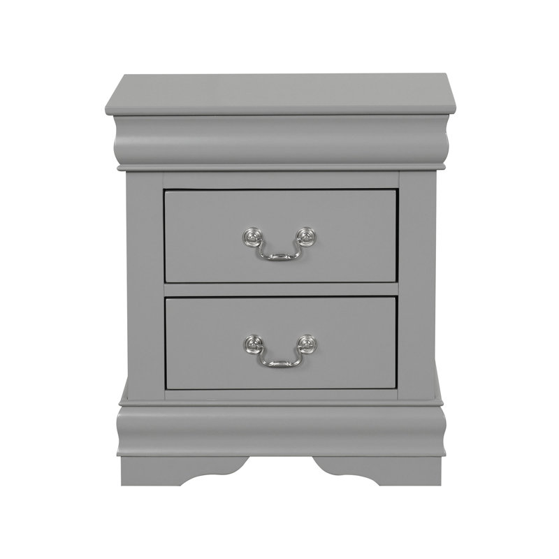 Emelinda 2-Drawer Nightstand, Gray