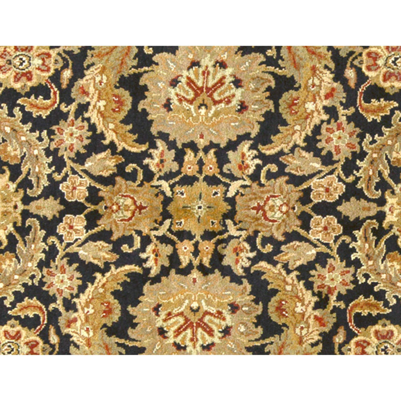 Tapis noir et ivoire de haute qualité noué à la main