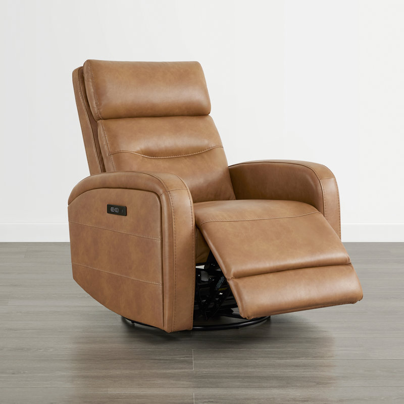 Nylie 33.3" Wide Power - Push Button Rocker Standard Recliner, Saddle Brown, Dual Motor