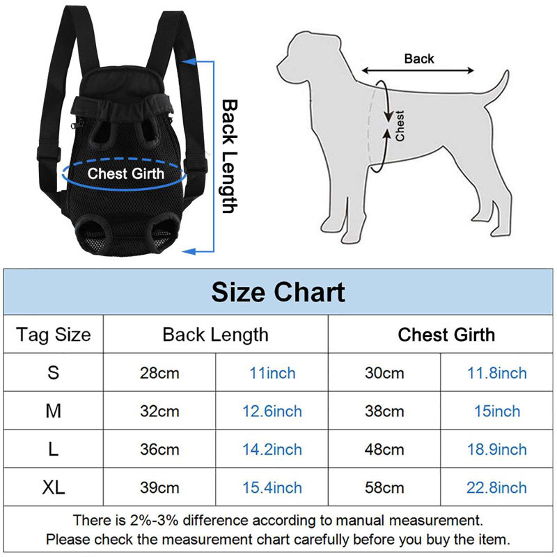 Sac de transport réglable pour animal de compagnie, Noir, Moyen (H 12,6 po x l 15 po x P 1 po)