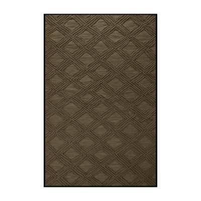 Machine Washable Trellis Brown Area Rug