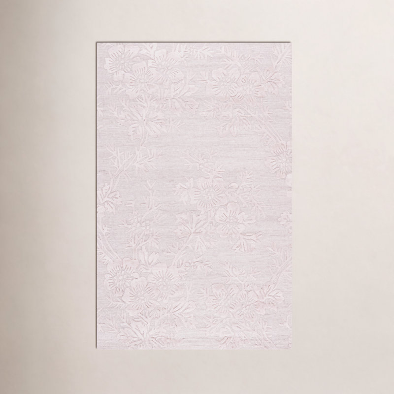 Sina Ivory / Charcoal Hand-Tufted Wool, Cotton, and Viscose Area Rug, Rectangle 5' x 8'
