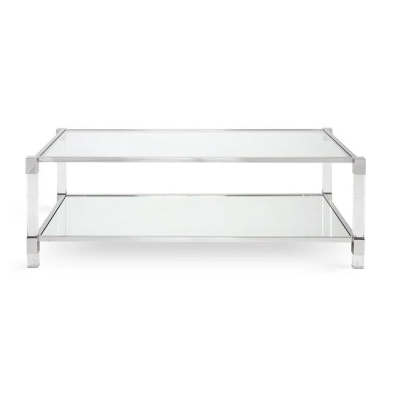 Olivia Tempered Glass Coffee Table, Silver