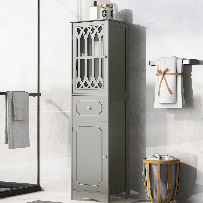 Board Board Furniture - Armoire autoportante grise avec tiroir, portes et casier à tablette réglable