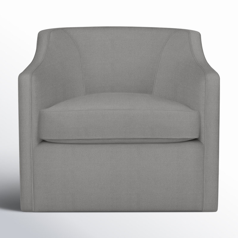 Fauteuil pivotant rembourré Marietta, Toile gris clair Bayou