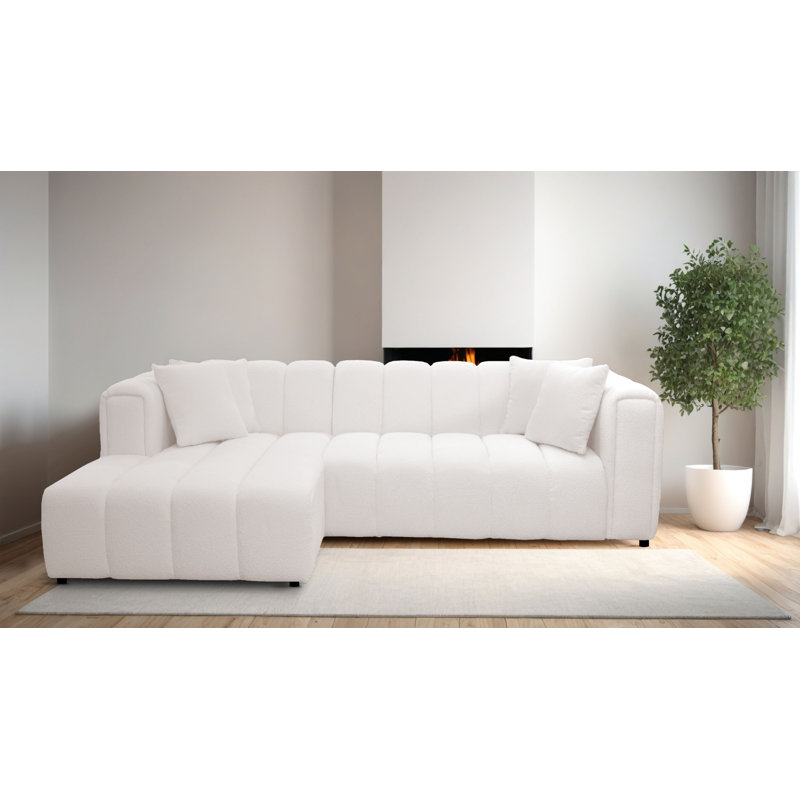 Oheneba 3 Seater Corner Sofa , Perle, Left Hand Facing