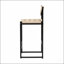 Ensemble de 2 tabourets de bar tissés avec dossier en corde de papier pour l'îlot de cuisine (style B noir et blanc crème)-752875481