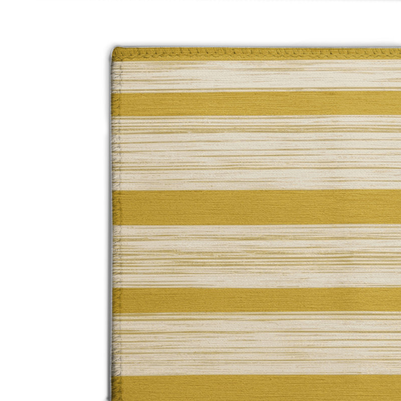 HorizontalStripes Beige Indoor and Outdoor Area Rug, Rectangle 2' x 3'