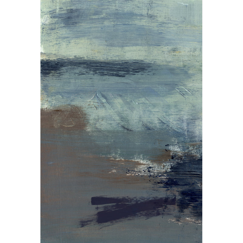 Morning Lake Mist I - Painting, 46 cm H x 30 cm W, Black Floater Framed