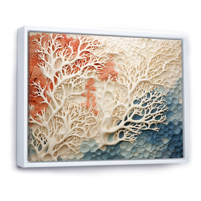 Pink And White Coastal Coral Collage I - Coastal Coral Under Water Wall Art