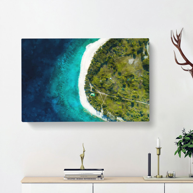 Saafu Point Rd In The Maldives - Wrapped Canvas Print, 35cm H x 50cm W x 3cm D