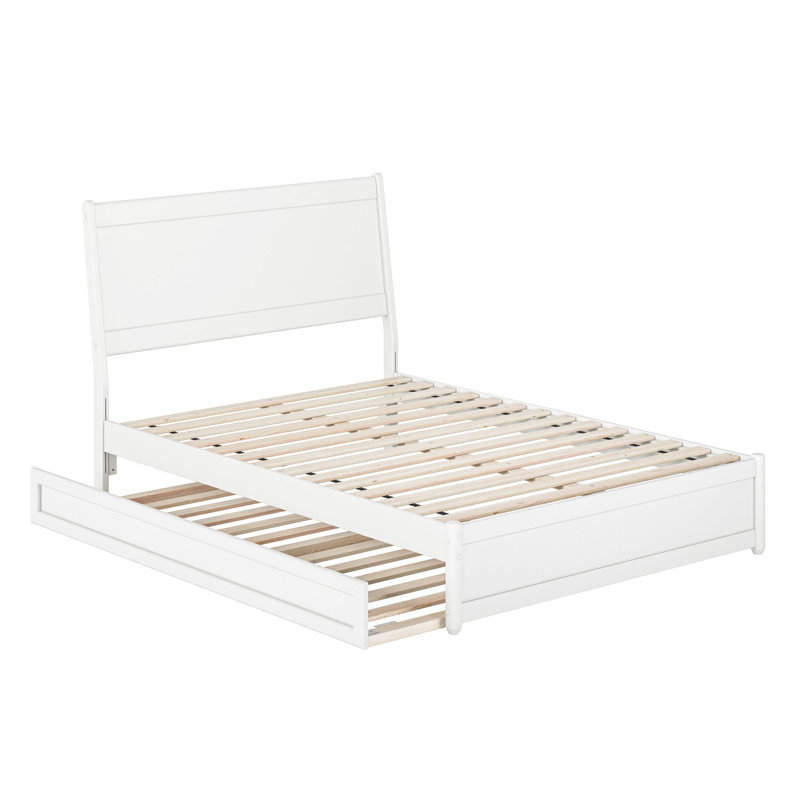 Lit gigogne en bois massif Avdesh, Blanc, Double