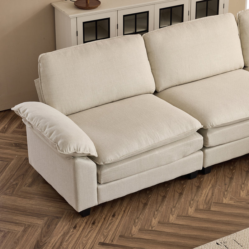 Avrilynn 120'' Upholstered Cloud Sofa&Couch with Ottoman