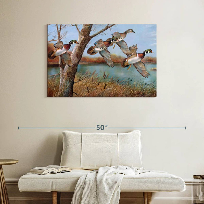 Brampt volant des canards en bois, H 26 po x l 39 po