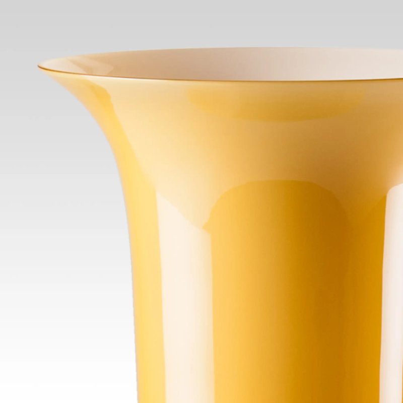 Venini Opalino Vase, 16.54" H x 7.87" W x 7.87" D, Amber