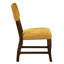 Chaise d'appoint contemporaine rembourrée jaune moutarde de 2 pièces, structure en bois avec finition brune, support de charge en chenille 250 lb
