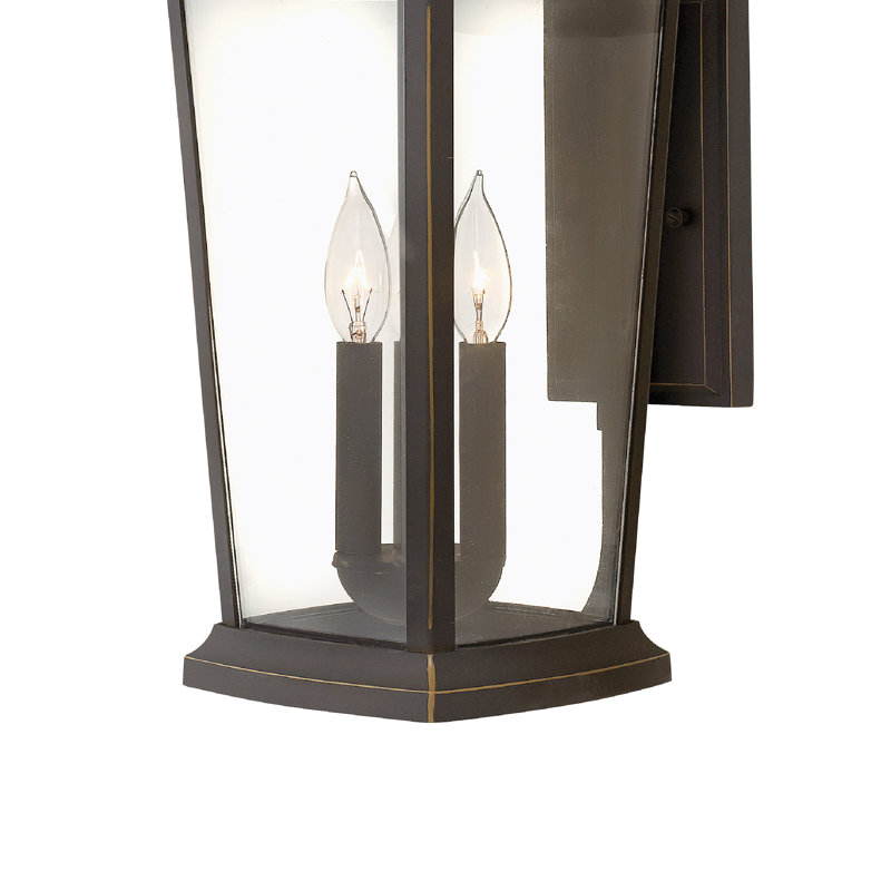 Bromley 3-Light Aluminum Outdoor Wall Mount Lantern, Oil Rubbed Bronze, No
