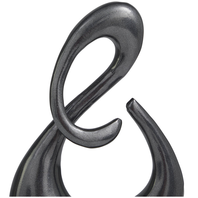 Layleen Abstract Sculpture, H 11,55 po x l 7,45 po x P 2,75 po, Gris foncé