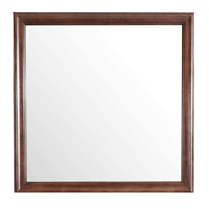 Miroir pour salle de bain, cappuccino, Carrée, Beige, 38 po x 38 po