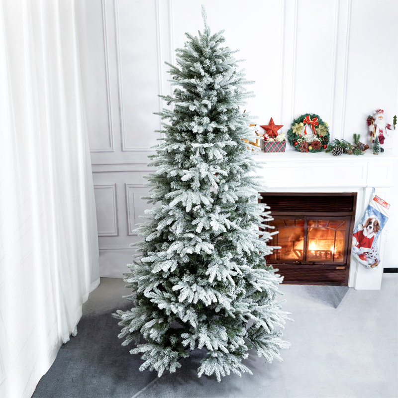 Pine Flocked Christmas Tree, 6'