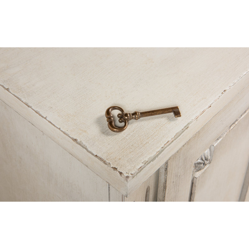 Pagnano 96'' Solid Wood Sideboard, White/White
