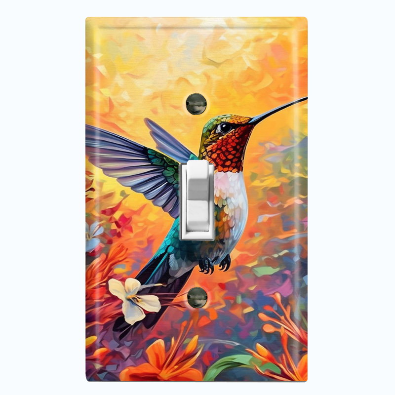 Colibri colibri, forêt colorée, thème de la nature, 1 - plaque murale