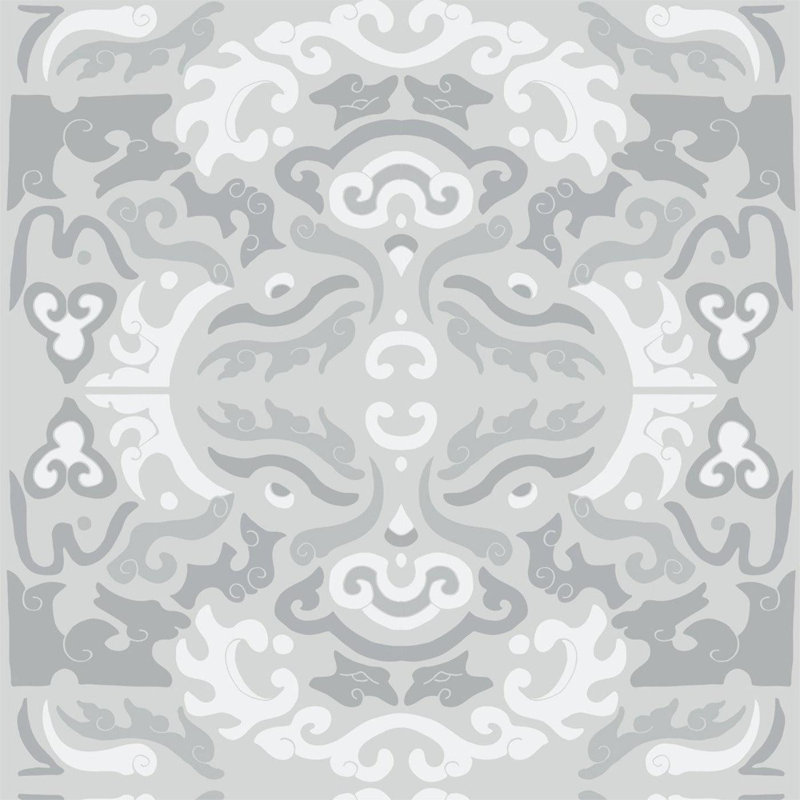 Shanghai Foo You Looking at 10' L x 24" W Wallpaper Roll, Pewter, Faux Grasscloth