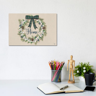Winterberry Home Wreath - Wall Art Print - Wrapped Canvas