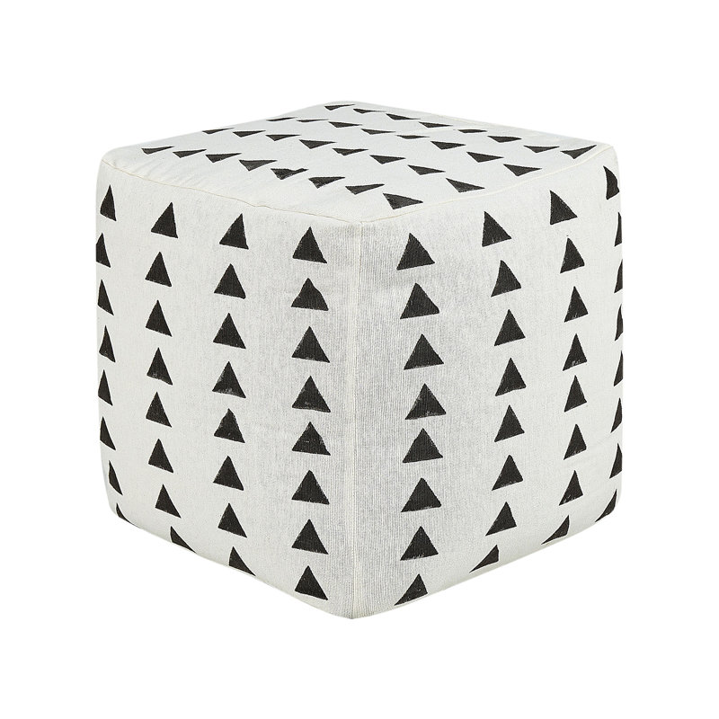 Docia 45cm Wide Square Geometric Pouffe Ottoman