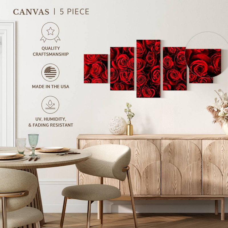 Red Rose Bunch, 24" H x 55" W