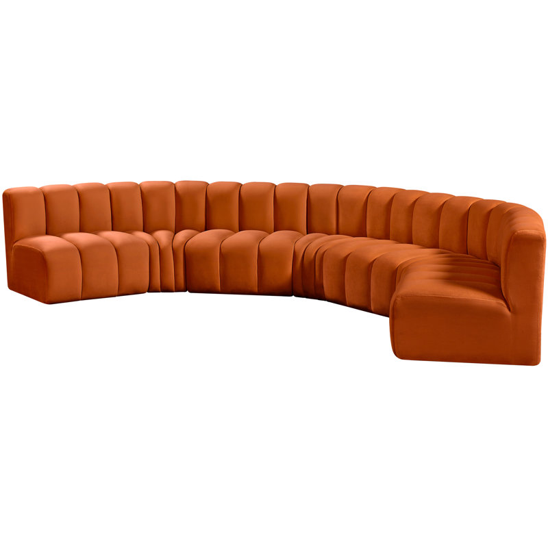 Canapé et chaise rembourrés Hisa, Velours cognac