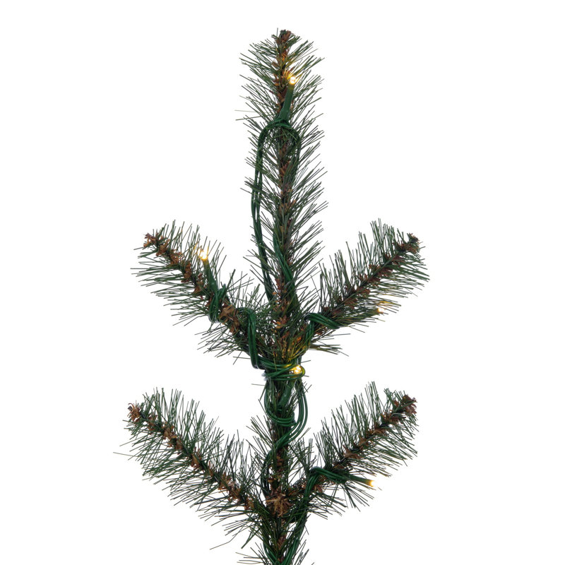  Arbre de Noël artificiel pin 3 pi x 28 po avec 100 lumières DEL blanc chaud Tabiona, H 3 pi
