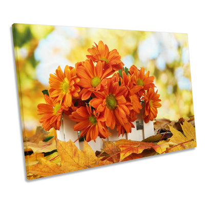 Autumn Floral Flowers - Wrapped Canvas Art Prints