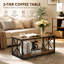 Table basse carrée 37,8 po avec tablettes de rangement à 2 niveaux Lionel-1104710983