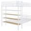 Lit superposé simple au-dessus d'un lit double en métal avec tablettes à 5 niveaux - L 92,7 po x l 56 po x H 67 po, aucun sommier requis, support solide