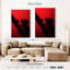 Silhouette de saxophone Abarca sur fond rouge-108438544