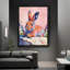 Art mural encadré noir minimaliste prêt à accrocher lapin assis, cadeau d'art mural pour décoration d'intérieur et d'appartement-1113837904