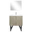30 po Large meuble-lavabo rustique avec teinture - comptoir en quartz blanc, robinet inclus et salle de bain à miroir mural pleine grandeur 28 avec salle de bain en nickel brossé
