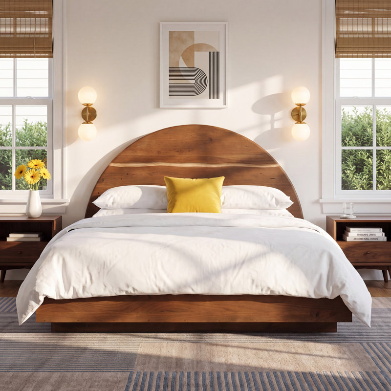 Beau Solid Wood Platform Bed, King