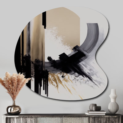 Cointon - Abstract Irregular Shape Metal Wall Art for Living Room, Black Asymmetrical Metal Art Print