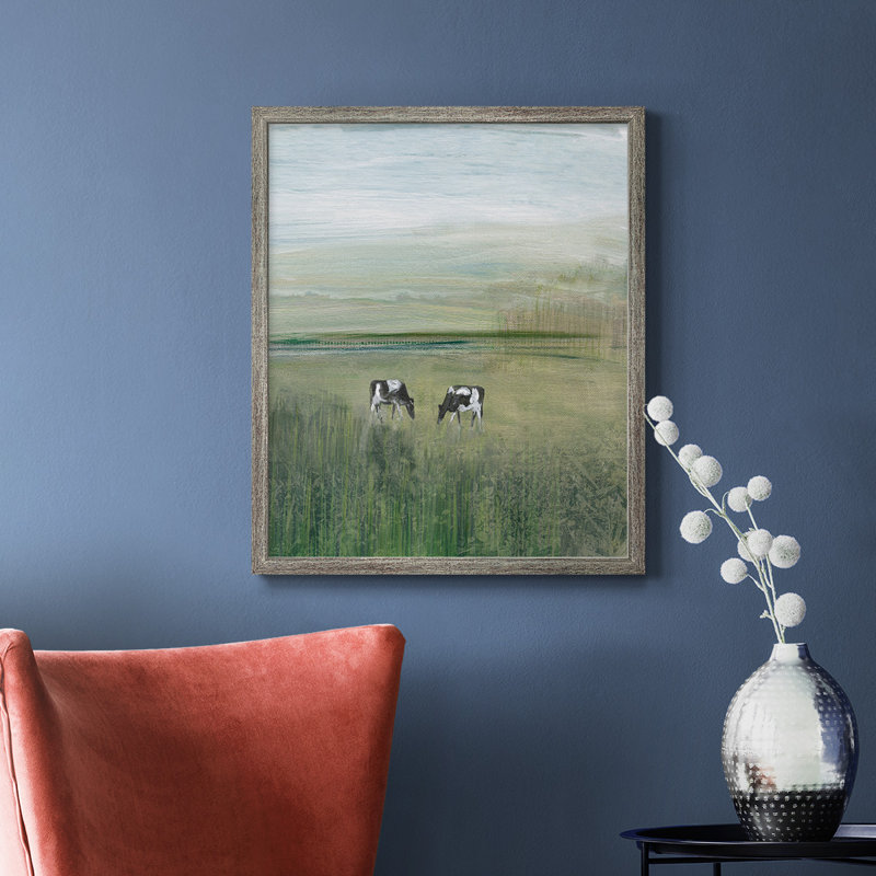 Toile encadrée de qualité supérieure Out to Pasture II - prête à être accrochée, H 24 po x l 20 po, Argent patiné