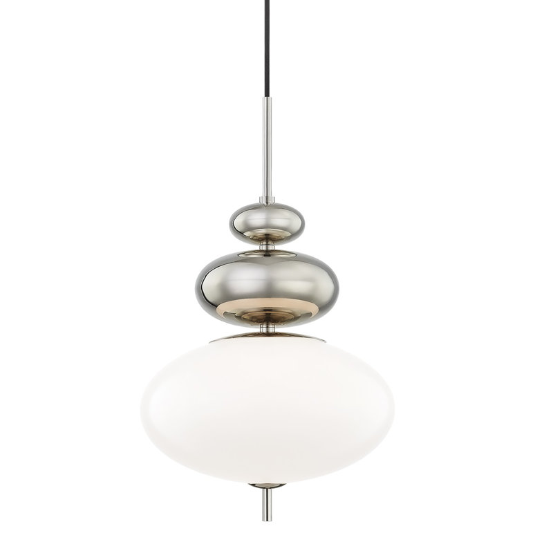 1 - Light Single Pendant, Polished Nickel