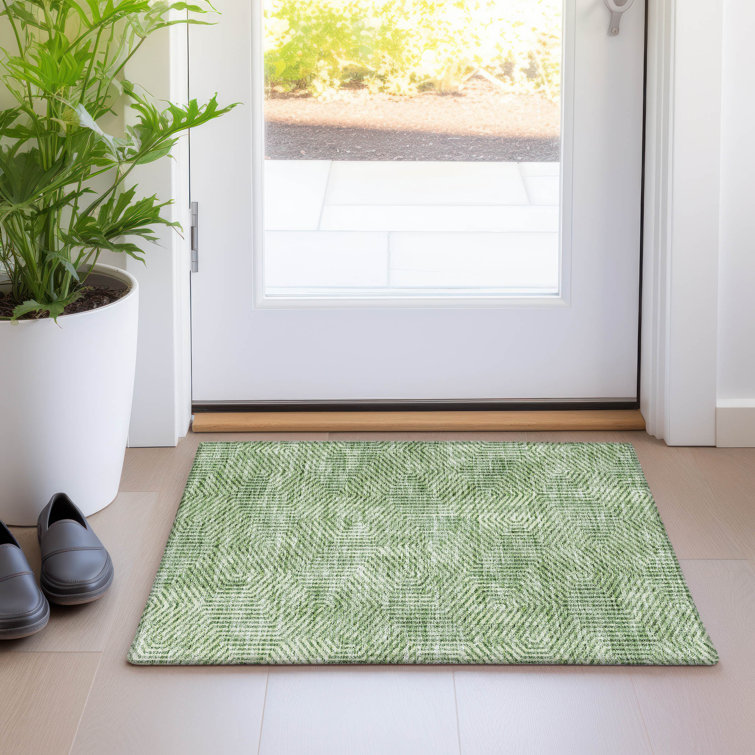 Premium Machine Washable Prisco Green Rug