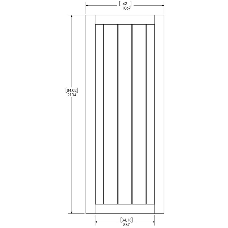 Porte de grange en bois lambrissé sans trousse de quincaillerie d’installation, 42 po x 84 po