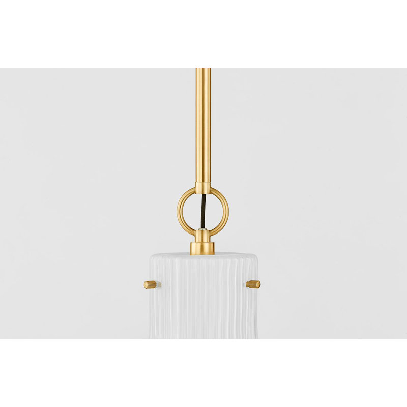 Luminaire suspendu 1 lumière Corinthia, Laiton antique, H 19,50 po x l 19,50 po x P 14 po