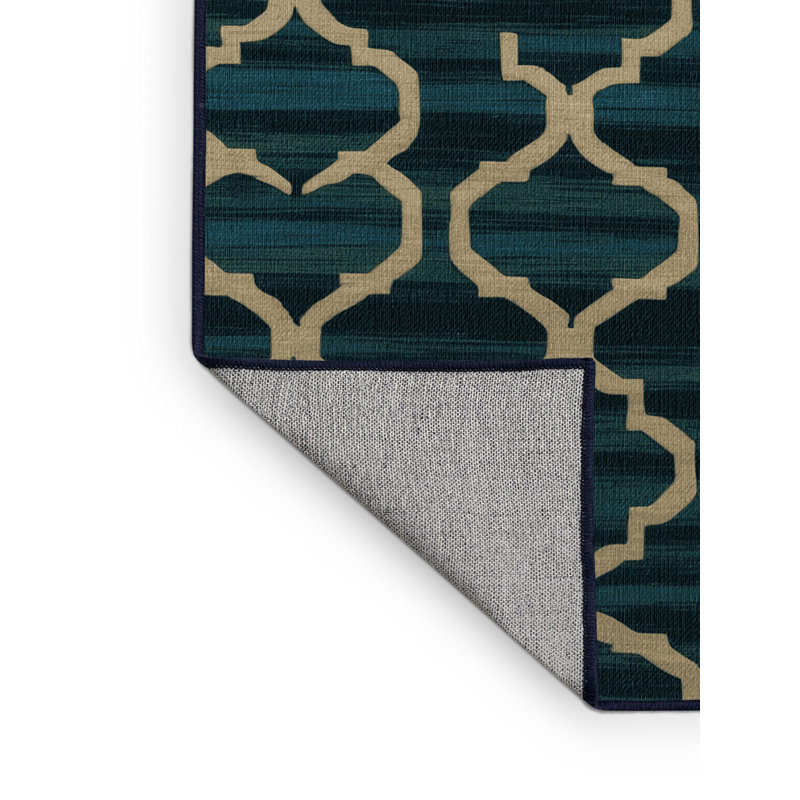 Machine Washable Trellis Grey Area Rug, Rectangle 2' x 3'