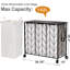 Laundry Basket With Wheels, 142L Laundry Hamper 3 Section With Lid, Dirty Clothes Hamper With Removable Bags, Beige
