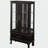 Lighted Curio Cabinet with Glass Doors and Adjustable Shelves 2 Door Wine Cabinet Display Curio Cabinet with LED Lights Light Black Finish and Drawer for Home Decor and Storage