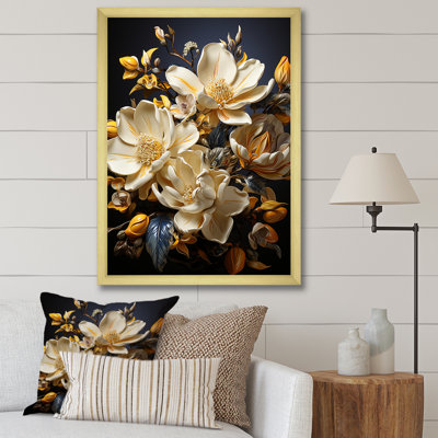 «Majestic Golden Yellow Magnolias I» sur toile