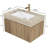 30"Bathroom Vanity with Sink, Roma Travertine Countertop and Ceramic Basin, Pre-Assembled Cabinet